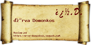 Árva Domonkos névjegykártya